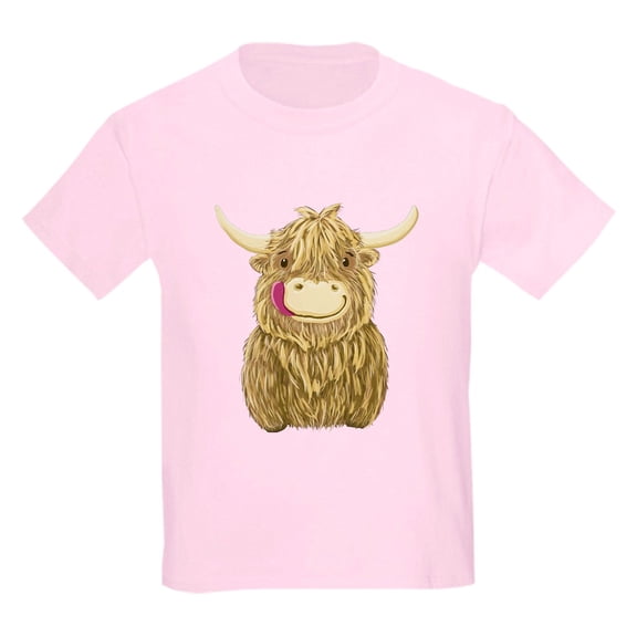 CafePress - Happy Highland Cow T Shirt - Light T-Shirt Kids XS-XL