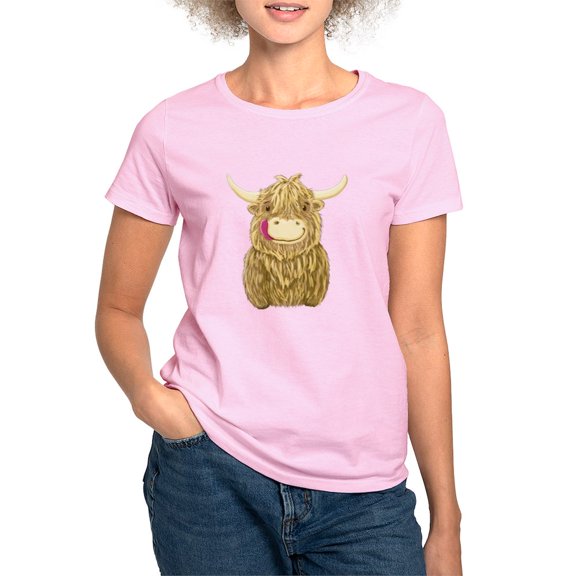 CafePress - Happy Highland Cow T Shirt - Women's Classic T-Shirt