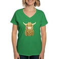 thumbnail image 1 of CafePress - Happy Highland Cow T Shirt - Women's V-Neck Dark T-Shirt, 1 of 4