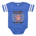 thumbnail image 1 of CafePress - Happy Hippo - Cute Infant Baby Football Bodysuit, 1 of 3