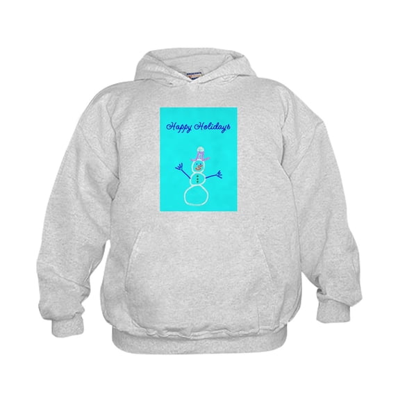 CafePress - Happy Holidays Snowman Frozen Sculpture Sweatshirt - Kids Hooded Sweatshirt, Classic Hoodie