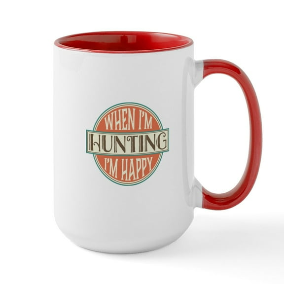 CafePress - Happy Hunter Mugs - 15 oz Ceramic Large White Novelty Mug