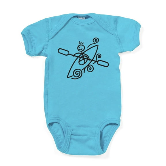 CafePress - Happy Kayak Black - Cute Infant Bodysuit Baby Romper - Size Newborn - 24 Months