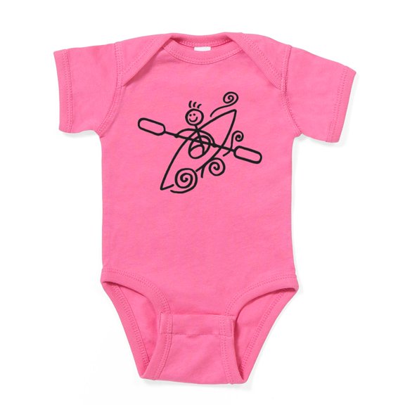 CafePress - Happy Kayak Black - Cute Infant Bodysuit Baby Romper - Size Newborn - 24 Months