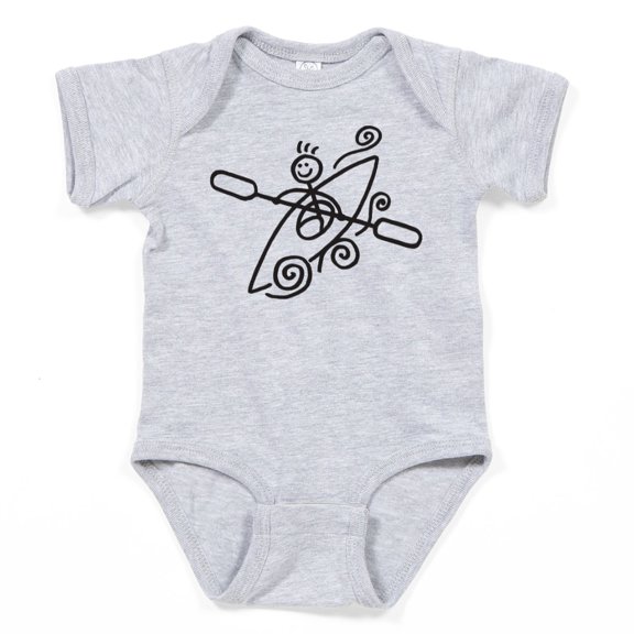 CafePress - Happy Kayak Black - Cute Infant Bodysuit Baby Romper - Size Newborn - 24 Months