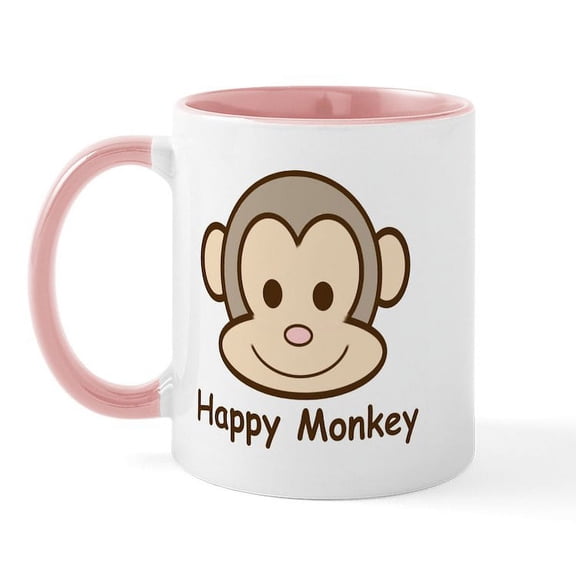 CafePress - Happy Monkey Mug - 11 oz Ceramic Mug - Novelty Coffee Tea Cup