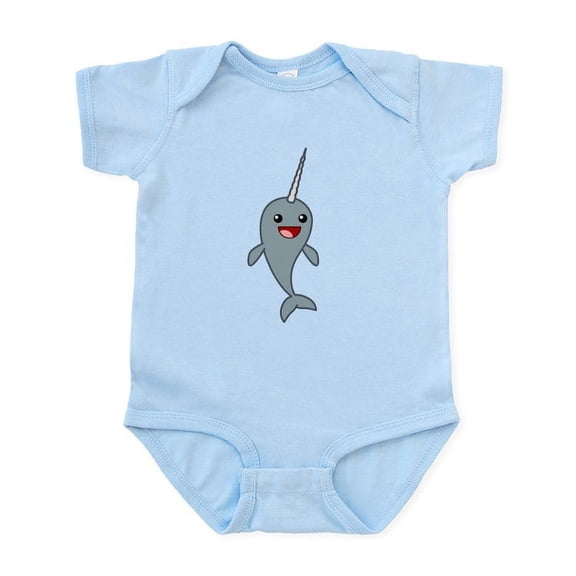 CafePress - Happy Narwhal Infant Bodysuit - Baby Light Bodysuit, Size Newborn - 24 Months