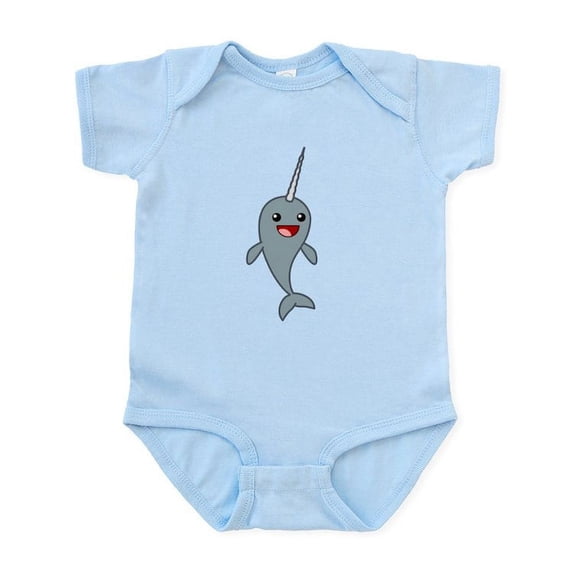 CafePress - Happy Narwhal Infant Bodysuit - Baby Light Bodysuit, Size Newborn - 24 Months