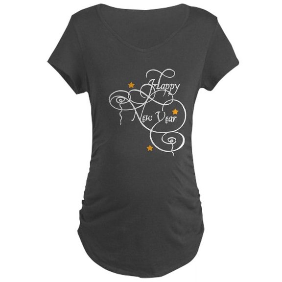 CafePress - Happy New Year Maternity Dark T Shirt - Maternity Dark T-Shirt