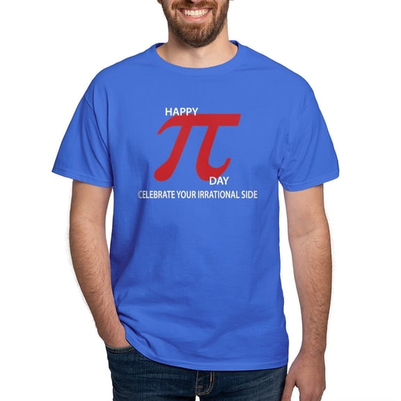 CafePress - Happy Pi Day Celebrate Your Irrational Side T Shir - Men's Classic Graphic Cotton T-Shirt