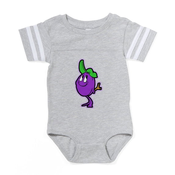 CafePress - Happy Plum - Cute Infant Baby Football Bodysuit