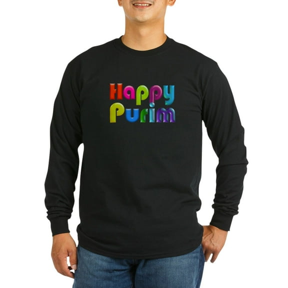 CafePress - Happy Purim Long Sleeve T Shirt - Long Sleeve Dark T-Shirt
