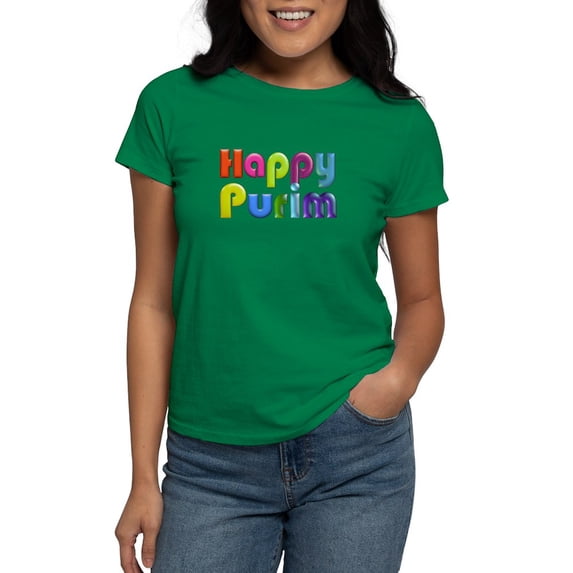 CafePress - Happy Purim T Shirt - Women's Traditional Fit Dark T-Shirt