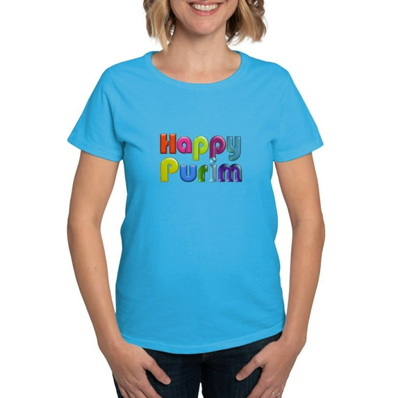 CafePress - Happy Purim T Shirt - Women's Traditional Fit Dark T-Shirt