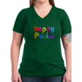 thumbnail image 1 of CafePress - Happy Purim T Shirt - Women's V-Neck Dark T-Shirt, 1 of 1