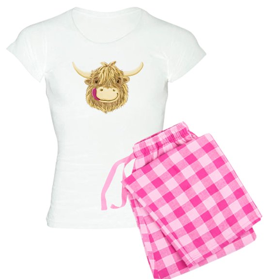 CafePress - Happy Scottish Highland Cow Pajamas - Women's Light Pajamas