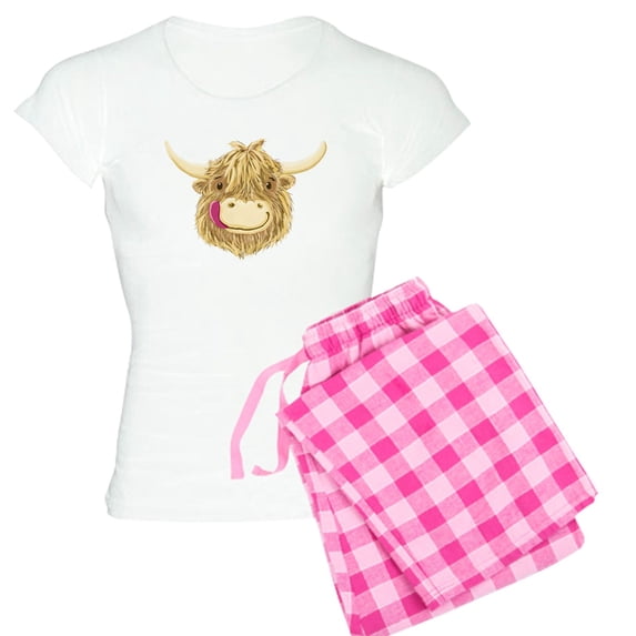 CafePress - Happy Scottish Highland Cow Pajamas - Women's Light Pajamas