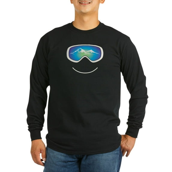 CafePress - Happy Skier/Boarder Long Sleeve Dark T Shirt - Long Sleeve Dark T-Shirt