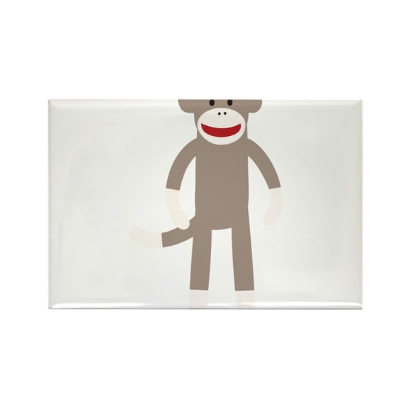CafePress - Happy Sock Monkey - Rectangle Magnet, 2"x3" Refrigerator Magnet