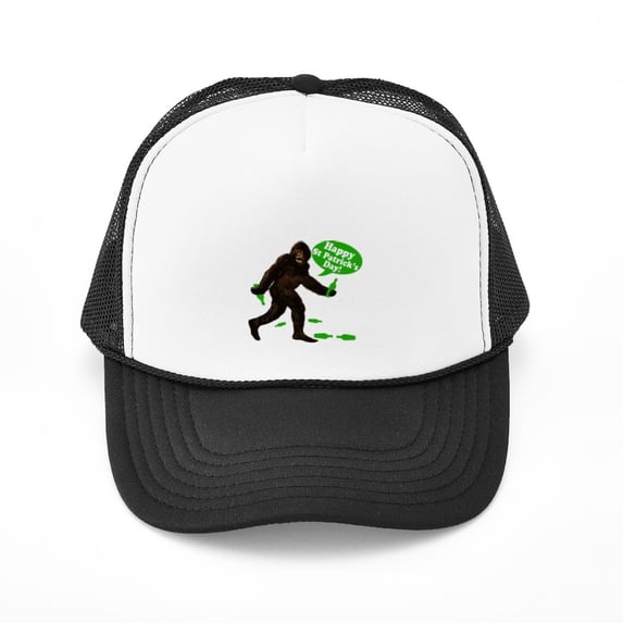 CafePress - Happy St Patricks Day Bigfoot - Adjustable Unisex Printed Trucker Hat with Mesh Back