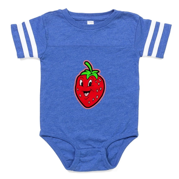 CafePress - Happy Strawberry - Cute Infant Baby Football Bodysuit