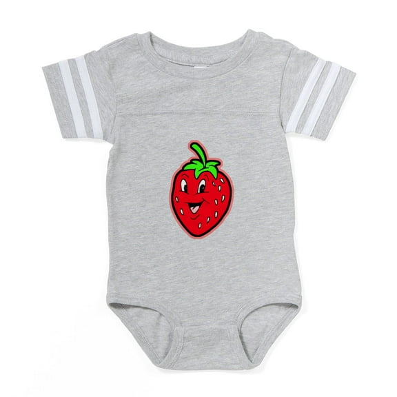 CafePress - Happy Strawberry.Pn... - Cute Infant Baby Football Bodysuit