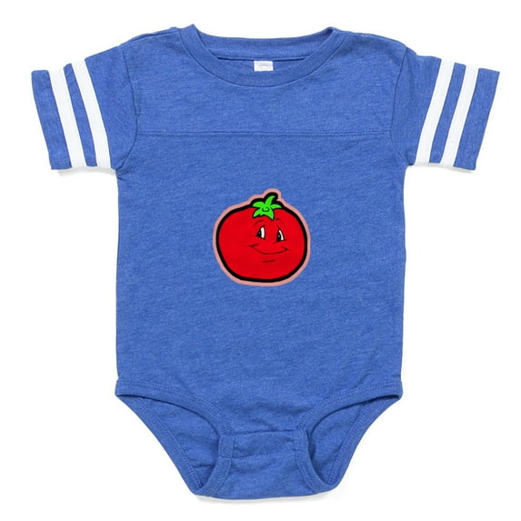 CafePress - Happy Tomato - Cute Infant Baby Football Bodysuit