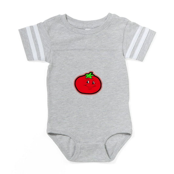 CafePress - Happy Tomato - Cute Infant Baby Football Bodysuit