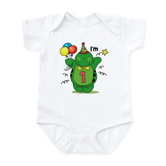 CafePress - Happy Turtle 1St Birthday Baby Light Bodysuit - Baby Light Bodysuit, Size Newborn - 24 Months