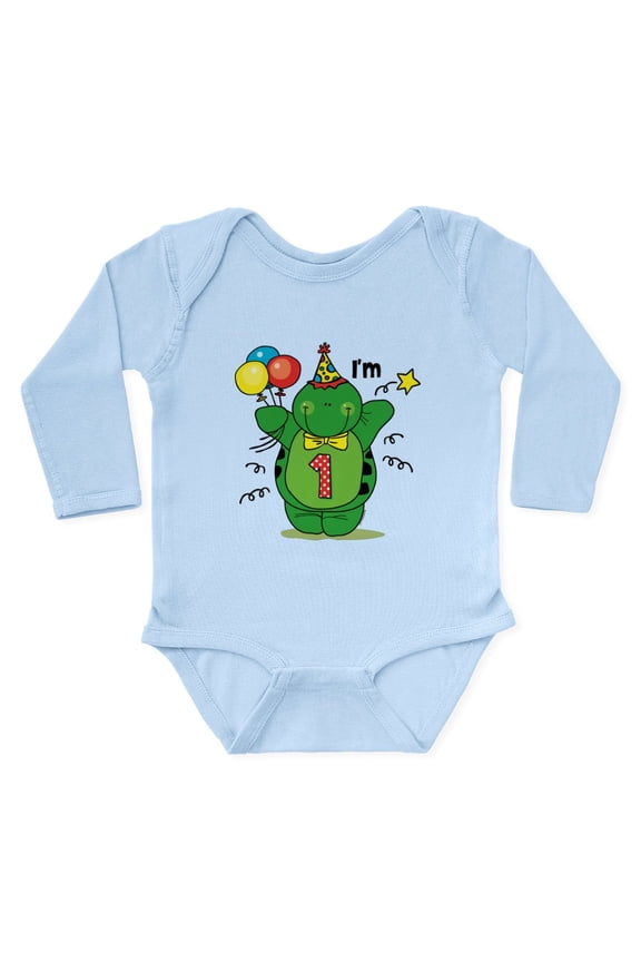 - Happy Turtle 1St Birthday Long Sleeve Infant Bodys - Long Sleeve Cotton Baby Bodysuit