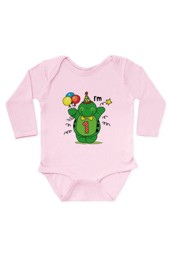 - Happy Turtle 1St Birthday Long Sleeve Infant Bodys - Long Sleeve Cotton Baby Bodysuit