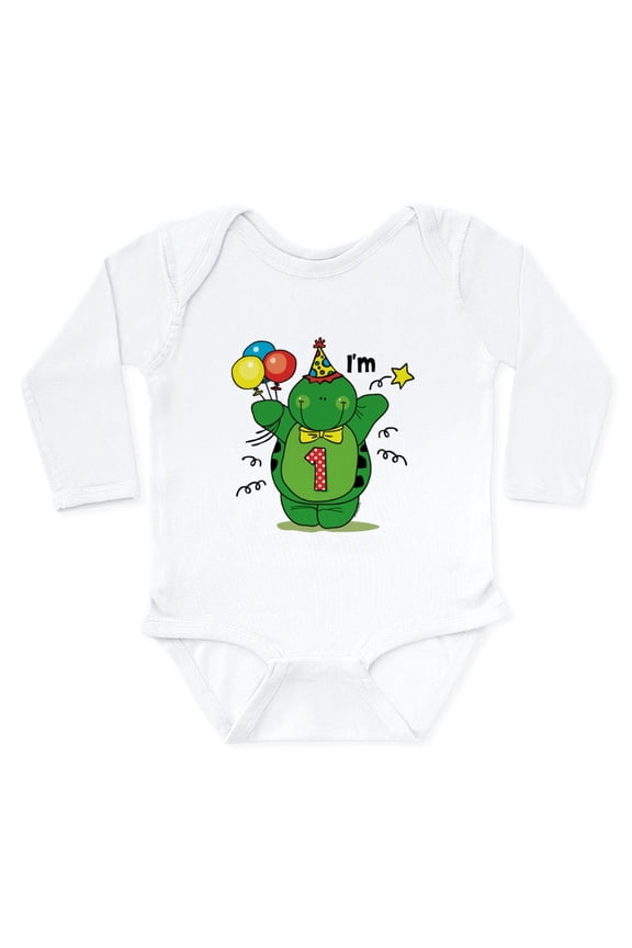 - Happy Turtle 1St Birthday Long Sleeve Infant Bodys - Long Sleeve Cotton Baby Bodysuit