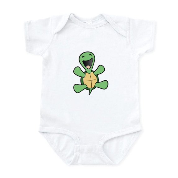 CafePress - Happy Turtle Infant Bodysuit - Baby Light Bodysuit, Size Newborn - 24 Months