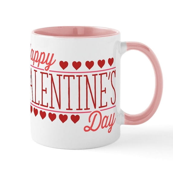 CafePress - Happy Valentine's Day Mug - 11 oz Ceramic Mug - Novelty Coffee Tea Cup