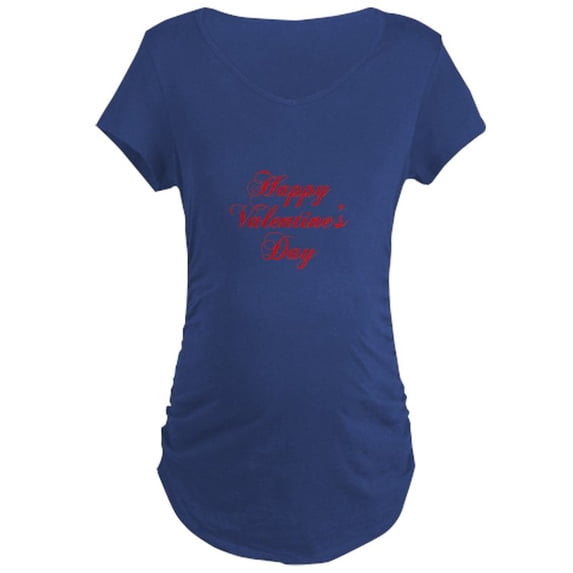 CafePress - Happy Valentines Day Cho Red Maternity T Shirt - Maternity Dark T-Shirt