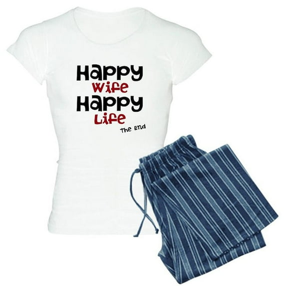 CafePress - Happy Wife Happy Life The End Pajamas - Women's Light Pajamas