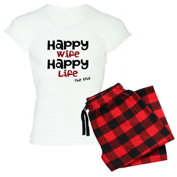 CafePress - Happy Wife Happy Life The End Pajamas - Women's Light Pajamas