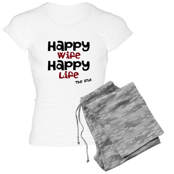 CafePress - Happy Wife Happy Life The End Pajamas - Women's Light Pajamas