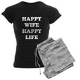 thumbnail image 1 of CafePress - Happy Wife Happy Life Women's Dark Pajamas - Women's Short Sleeve Print T-Shirt and Pants Dark Cotton Pajama Set, 1 of 7