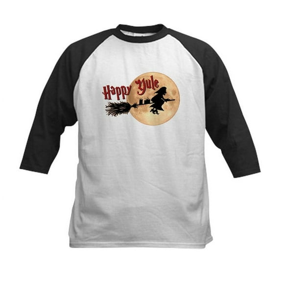 CafePress - Happy Yule Baseball Jersey - Kids Cotton Baseball Jersey, 3/4 Sleeve Shirt