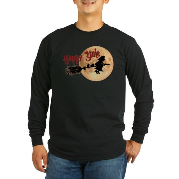 CafePress - Happy Yule Long Sleeve T Shirt - Long Sleeve Dark T-Shirt