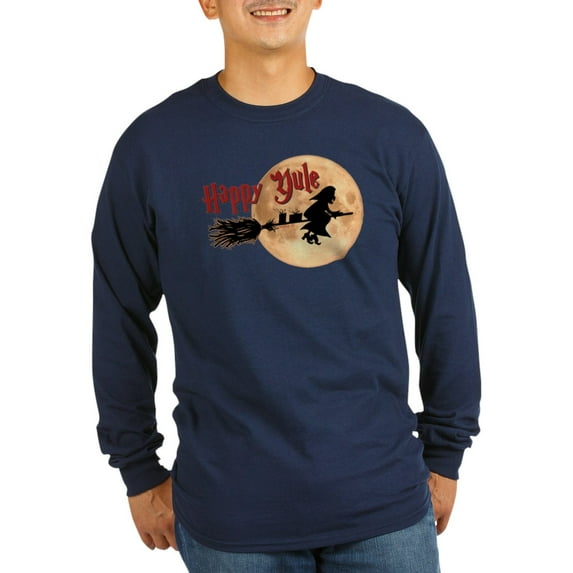 CafePress - Happy Yule Long Sleeve T Shirt - Long Sleeve Dark T-Shirt