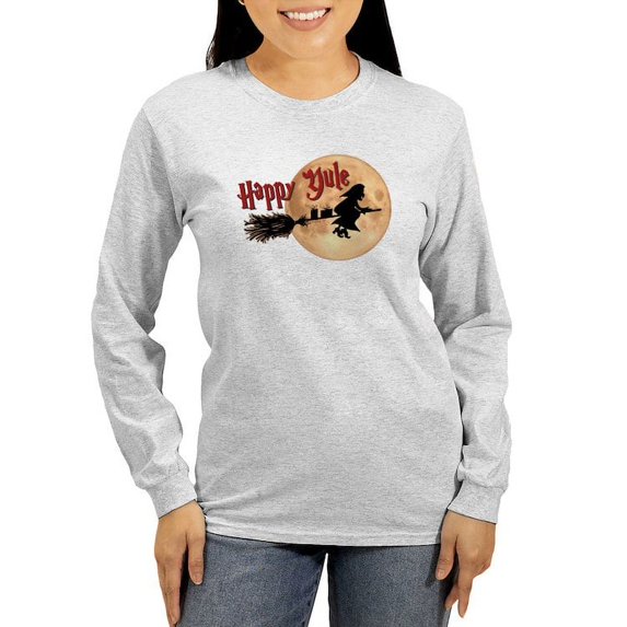 CafePress - Happy Yule Long Sleeve T Shirt - Women's Long Sleeve Graphic Casual T-Shirt