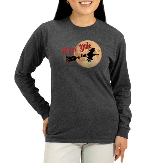 CafePress - Happy Yule Long Sleeve T Shirt - Women's Long Sleeve Graphic Tee Casual Fit
