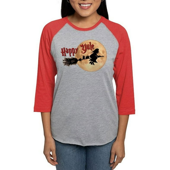 CafePress - Happy Yule Women's Baseball T Shirt - Womens Baseball Tee