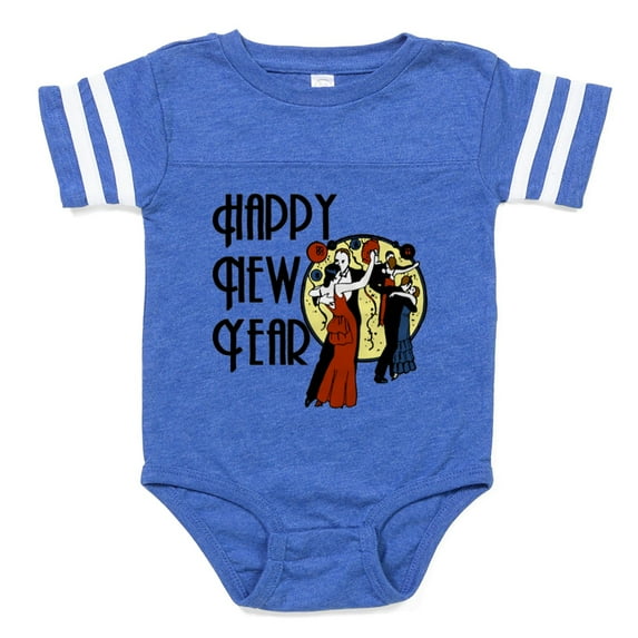 CafePress - Happynewyeardance_Bl - Cute Infant Baby Football Bodysuit