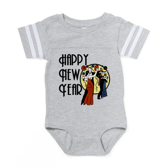 CafePress - Happynewyeardance_Bl - Cute Infant Baby Football Bodysuit