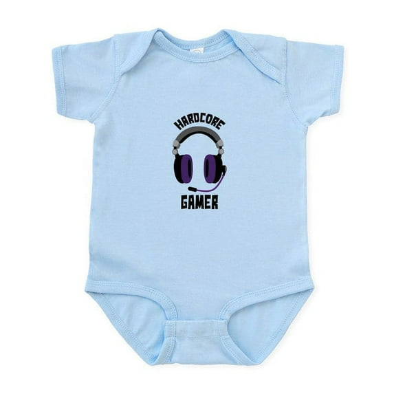 CafePress - Hardcore Gamer Body Suit - Baby Light Bodysuit, Size Newborn - 24 Months