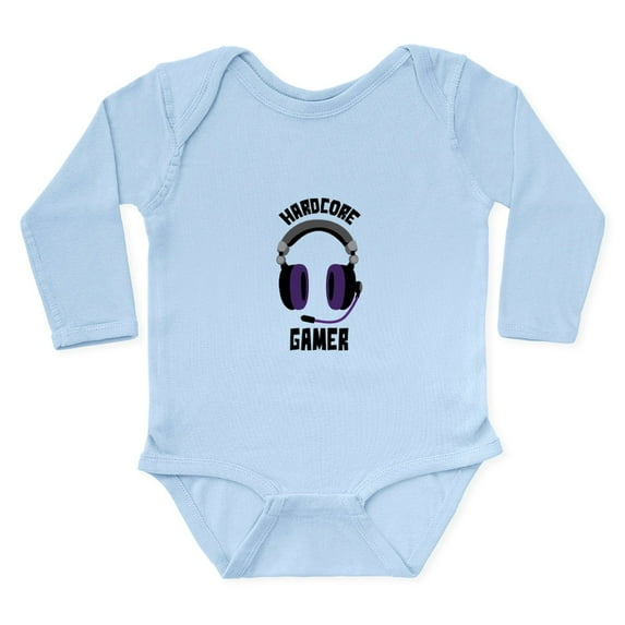 CafePress - Hardcore Gamer Body Suit - Long Sleeve Cotton Baby Bodysuit