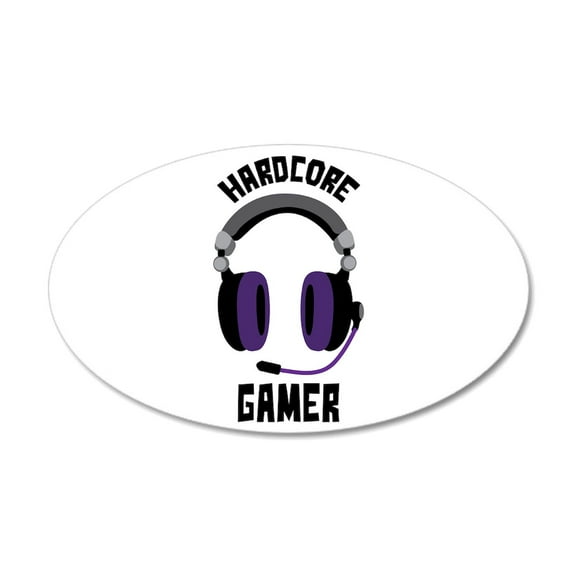 CafePress - Hardcore Gamer Wall Decal - 35x21 Oval Wall Decal
